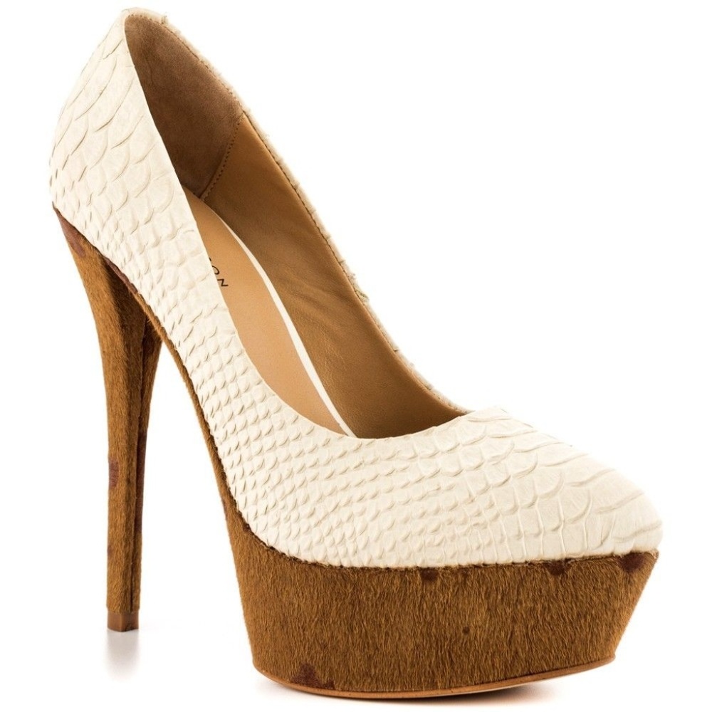 Bussi Ice Kate Ferguson Leather Cream  Heel 6.5